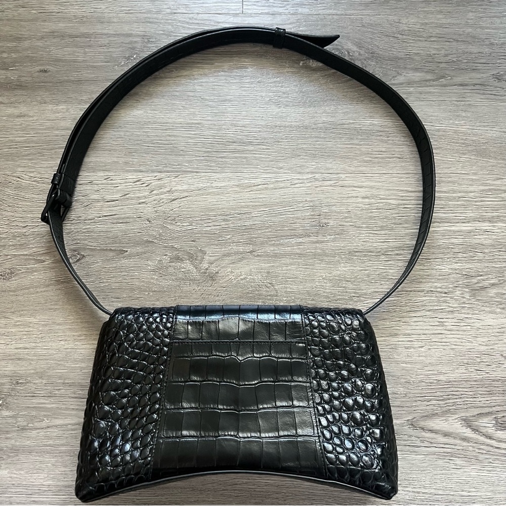 Balenciaga Black Croc XS Soft Hourglass Bag - Picture 3 of 15